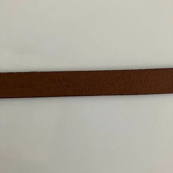 Madewell Genuine Leather Brown Belt with Gold Buckle - Picture 6 of 6